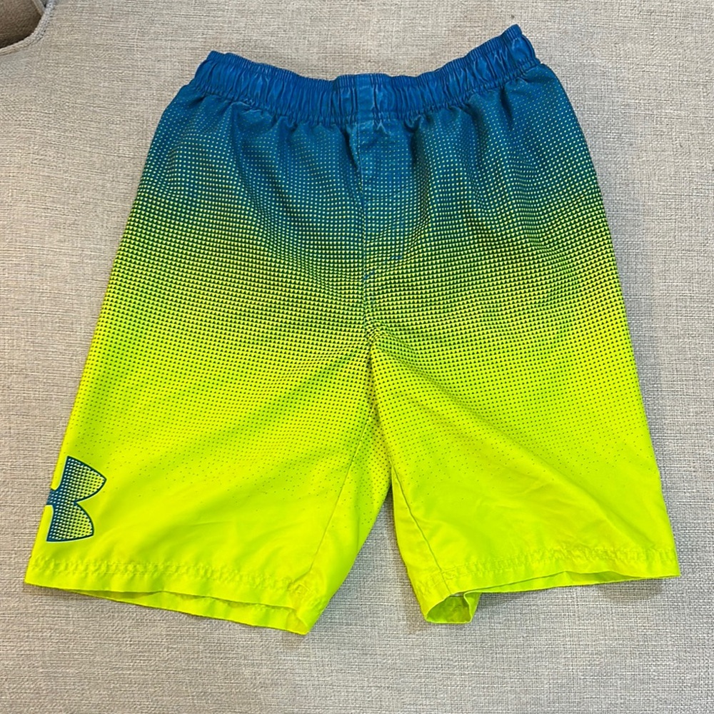 Under Armour Gradient Blue and Yellow Swim Shorts